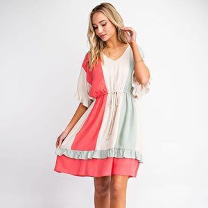 Women's Large Stripe Dress Flowy